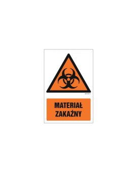 ZNAK - GF070 Materiał zakaźny 20 x 30 cm PN - Płyta 1mm