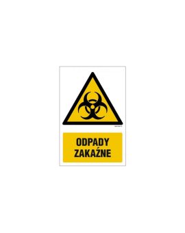 ZNAK - GF074 Odpady zakaźne 25 x 37,5 cm PN - Płyta 1mm