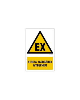 ZNAK - GF080 Uwaga! Niebezpieczeństwo wybuchu Materiały wybuchowe 70 x 105 cm FS - Folia samoprzylepna foto.