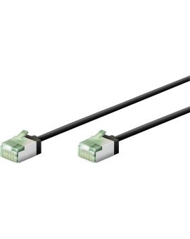 Ultra-elastyczny CAT 8.1 kabel krosowy, slim, U/FTP, czarny - Długość kabla 0.25 m