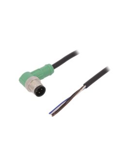 1415594 Kabel do czujników/automatyki, M12, Ilość pinów: 4, kątowe, 10m, wtyk, 4A