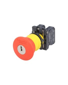 XB5AS9445 Przełącznik bezpieczeństwa z kluczem 22mm Poz.stab: 2 NC + NO