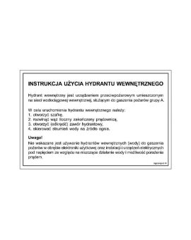 ZNAK - DB029 Instrukcja użycia hydrantu wewnętrznego 35 x 24,5 cm FN - Folia samoprzylepna