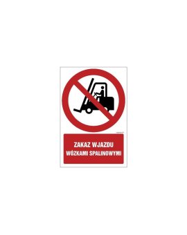 ZNAK - GC006 Zakaz wjazdu wózkami spalinowymi 25 x 37,5 cm KS - Folia podłogowa foto.
