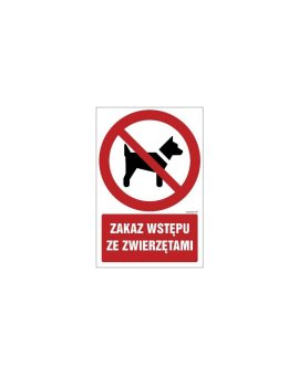 ZNAK - GC007 Zakaz wstępu ze zwierzętami 15 x 22,5 cm PN - Płyta 1mm
