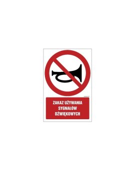 ZNAK - GC021 Zakaz używania sygnałów dźwiękowych 15 x 22,5 cm TS - Płyta TD foto.