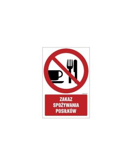 ZNAK - GC024 Zakaz spożywania posiłków 20 x 30 cm FN - Folia samoprzylepna