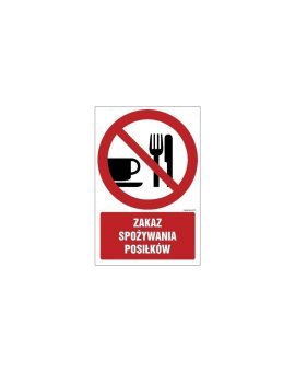 ZNAK - GC024 Zakaz spożywania posiłków 35 x 52,5 cm PN - Płyta 1mm