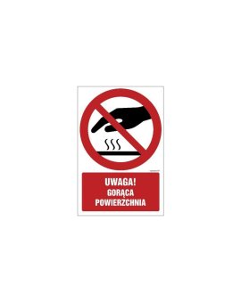 ZNAK - GC027 Nie dotykać. Gorąca powierzchnia 70 x 105 cm FN - Folia samoprzylepna