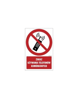 ZNAK - GC030 Zakaz używania telefonów komórkowych 30 x 45 cm KN - Folia podłogow