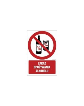 ZNAK - GC031 Zakaz spożywania alkoholu 20 x 30 cm PS - Płyta 1mm foto.