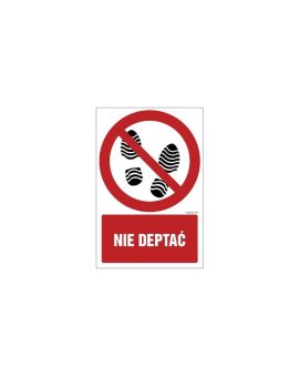 ZNAK - GC033 Zakaz deptania - opakowanie 10 sztuk 5 x 7,5 cm PN - Płyta 1mm