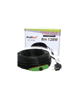 KABEL GRZEWCZY Z TERMOSTATEM 230V 128W 8M