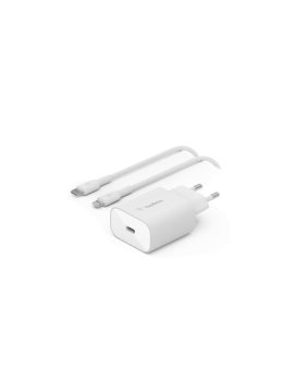 Belkin BoostCharge Pro Ładowarka sieciowa USB C, Power Delivery, PPS, 25W + kabel Lightning, biała