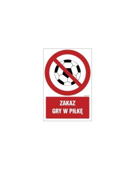 ZNAK - GC049 Zakaz gry w piłkę 25 x 37,5 cm KS - Folia podłogowa foto.