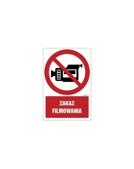 ZNAK - GC053 Zakaz filmowania 10 x 15 cm FN - Folia samoprzylepna