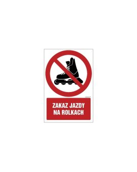 ZNAK - GC054 Zakaz jazdy na rolkach 20 x 30 cm KS - Folia podłogowa foto.