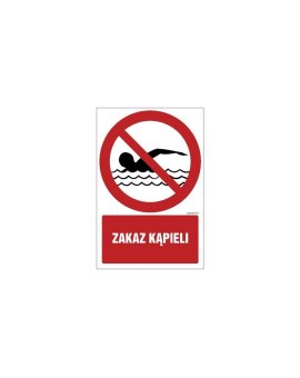 ZNAK - GC055 Zakaz kąpieli 10 x 15 cm KN - Folia podłogowa