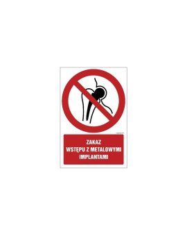 ZNAK - GC069 Zakaz wstępu zmetalowymi przedmiotami 10 x 15 cm TS - Płyta TD foto.