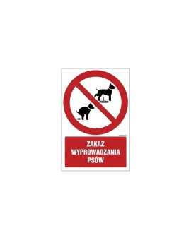ZNAK - GC071 Zakaz wyprowadzania psów 70 x 105 cm TS - Płyta TD foto.