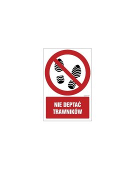 ZNAK - GC076 Nie deptać trawników 35 x 52,5 cm FN - Folia samoprzylepna