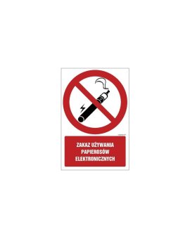 ZNAK - GC079 Zakaz używania papierosów elektronicznych - opakowanie 10 sztuk 5 x 7,5 cm PN - Płyta 1mm