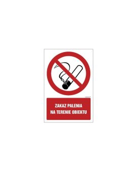 ZNAK - GC080 Zakaz palenia na terenie obiektu - opakowanie 10 sztuk 5 x 7,5 cm KN - Folia podłogowa