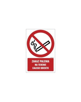 ZNAK - GC086 Zakaz palenia na terenie całego obiektu 70 x 105 cm FS - Folia samoprzylepna foto.