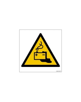 ZNAK - GD026 Ostrzeżenie przed ładowaniem baterii 25 x 25 cm PN - Płyta 1mm