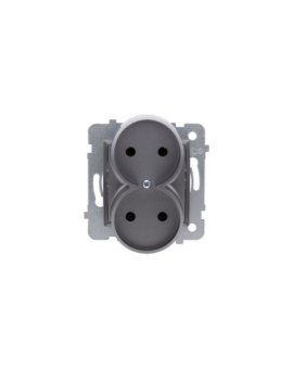 ROSA Gniazdo wtyczkowe podwójne b/u bez ramki inox GP-2Q/M.IN