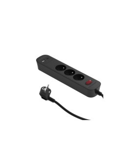 Przedłużacz szybkoładujący PD20 3-gniazdowy z wyłącznikiem + 2x USB (A+C) 1,4m SQUALL, grafitowy / 34098