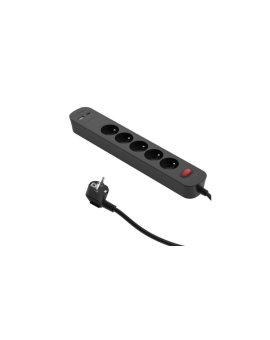 Przedłużacz szybkoładujący PD20 5-gniazdowy z wyłącznikiem + 2x USB (A+C) 1,4m SQUALL, grafitowy / 34099