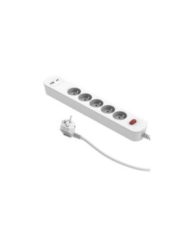 Przedłużacz szybkoładujący PD20 5-gniazdowy z wyłącznikiem + 2x USB (A+C) 1,4m SQUALL, biały / 34097