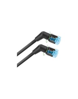 Patchcord Cat6a U/FTP 100 miedź obrotowy kątowy slim /1,5 m/