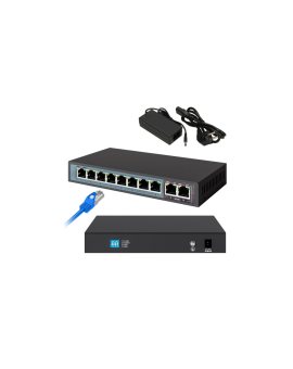 Switch PoE 8x Gigabit PoE/PoE+, 2x RJ45 Uplink Gigabit, 96W Extralink PERSES