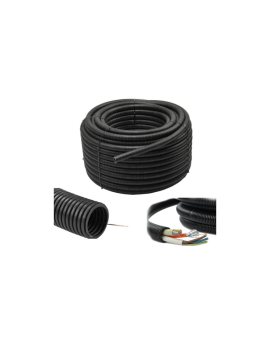 Rura Karbowana Peszel do kabli RKGS 20mm z Pilotem 50m Odporny 750N Czarny