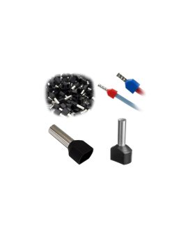 Tulejki Izolowane Kablowe Podwójne Do Przewodów 2x1,5mm Czarne 100 Szt.