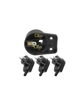 VIPLAST Wtyczka Kątowa Czarna 3x220-05