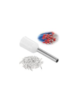 Końcówka Tulejkowa Izolowana Kablowa do Przewodów 10x0.5 mm2 Biała 100szt