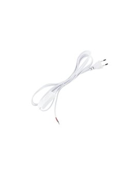 Sznur Przyłączeniowy Kabel 2.5m 2x0.5 z włącznikiem kołyskowym BIAŁY