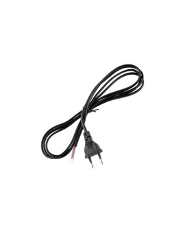 Sznur Przyłączeniowy Kabel 2m 2x 0.5 z Wtyczką CZARNY