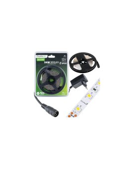 Zestaw Taśma LED Pasek 12V 24W 300LED SMD 2835 Zimna 8mm 5m + Zasilacz
