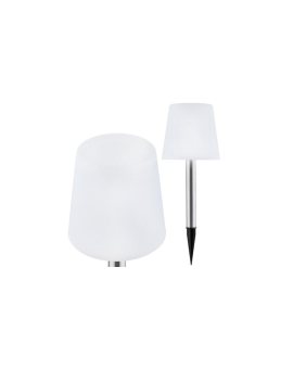 Lampa Ogrodowa LED Solarna Wbijana biały/chrom mat 41cm 4000K RUMBA Goldlux