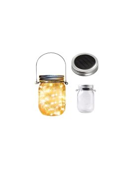 Lampa ogrodowa LED solarna wisząca LATARENKA SŁOIK 3000K szklana Goldlux