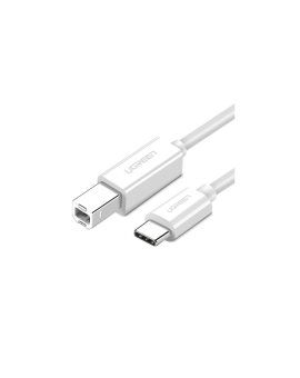 Kabel Ugreen US241 USB-C / USB-B 2.0 do drukarki skanera 1.5 m - biały