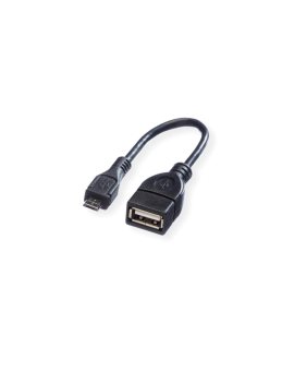 VALUE USB 2.0 Kabel, USB A żeński - Micro USB B męski, OTG, 0,15 m