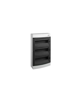 Obudowa instalacyjna PNS skrzynka natynkowa 4x18 modułów 396x651x112mm plastikowa biała z drzwiami przeźroczystymi IP40 NOARK
