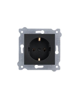 Gniazdo z uziemieniem Schuko 2P+E 16A 250V Czarny Metalik 237/14E EXEN