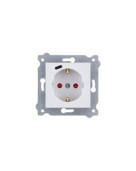 Gniazdo z uziemieniem Schuko 2P+E + USB Typ C Biały 274/01 EXEN