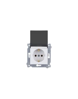 Gniazdo z uziemieniem Schuko 2P+E i pokrywą gniazda 250V 16A Biały 239/01 EXEN